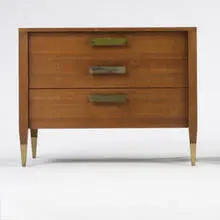 dresser by Gio Ponti, c. 1950, walnut, brass, sold Mar 2007