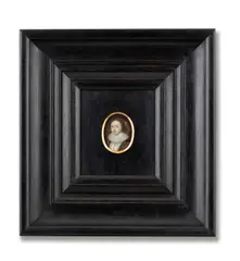 Portrait of a lady by Cornelis Jonson, oil on copper, oval, offered Feb 2022