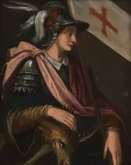 Saint George and the Dragon by Florentine School, oil on copper, sold Feb 2022