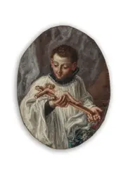 Saint Aloysius de Gonzaga by Filippo Lauri, oil on copper, oval, offered Feb 2022