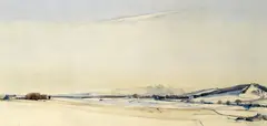 Angus, Winter by James F T Morrison Rsa Rsw Lld, oil on card, sold Nov 2021