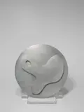 Jean Arp, Composition dans un cercle No. 1, 1962, Aluminiumrelief, auf Acrylglasständer montiert