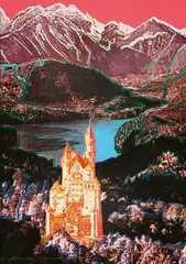 Neuschwanstein by Andy Warhol, 1987, Farbserigrafie auf leichtem Karton, sold Dec 2017