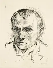 Selbstbildnis by Max Beckmann, 1914, Kaltnadel auf Velin, sold Oct 2018