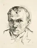 Max Beckmann, Selbstbildnis, 1914, Kaltnadel auf Velin