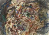 Marwan, Kopf, 1977, Tempera über Bleistift auf Leinwand