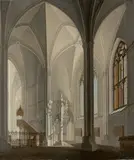 Deutsch, um 1810, Inneres einer gotischen Kirche, Öl auf Leinwand
