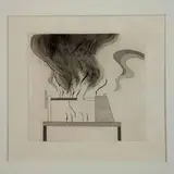David Hockney, The Lathe and Fire, 1969, Etching