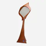 Robert Whitley, tabletop mirror, c. 1965, carved and painted walnut, mirrored glass