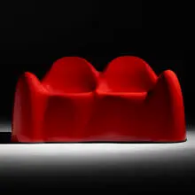 Molar Group settee by Wendell Castle, c. 1968, gel-coated fiberglass, rubber, sold Jul 2020