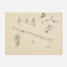 Untitled (erotic drawing) by John Graham, c. 1941, Ink on paper, sold Jul 2020
