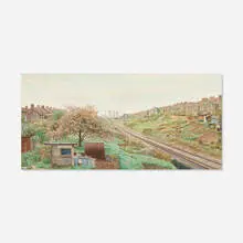 John A. Parks, Railway, London, 1982, oil on panel