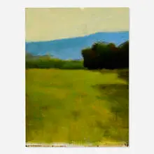 Tom Hall, Gray, Maine #2, 1994, oil on newsprint laid to canvas