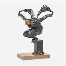 Roy Shifrin, The Leaper, c. 1976, patinated bronze, stone