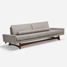 Adrian Pearsall, sofa, model 2408-S, c. 1960, upholstery, walnut