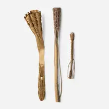 Dorothy Gill Barnes, two works, 1988-2000, bark, branches, river stone