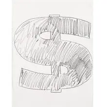 Andy Warhol, Dollar Sign, 1981, graphite on paper