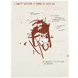 Untitled (My Brushes-Always with My Brushes) by Raymond Pettibon, 1989, ink on paper, sold Nov 2006