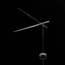 George Rickey 1907-2002, One Up, One Down (Oblique), 1993, brushed stainless steel, lead