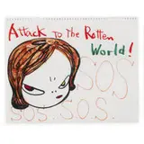 Attack to the Rotten World! SOS by Yoshitomo Nara, 1995, felt-tipped marker on notebook paper, sold Nov 2006