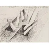 Michael Heizer b. 1944, X-Ray Tendency, 1968, ink on paper