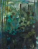 Mary Newcomb, Tremendous Moth Night, oil on board