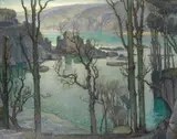 'King Charles's Castle, Salcombe, S. Devon' by Samuel John Lamorna Birch, Ra, Rws, Rwa, oil on canvas, sold Nov 2021