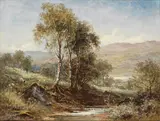 Ra Benjamin Williams Leader, A hazy morning on the Welsh Hills, oil on panel