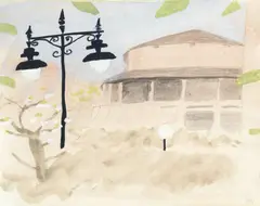 Mary Newcomb, Glyndbourne, pencil and watercolour on paper