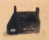 Mary Newcomb, The Black House, pencil and watercolour on paper