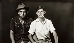 Mike Disfarmer, Two Pals with Cigarettes, 1944, gelatin silver print