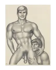 Tom of Finland, Untitled ("Happy Couple"), 1974, graphite on paper