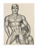 Untitled ("Happy Couple") by Tom of Finland, 1974, graphite on paper, sold Jun 2021