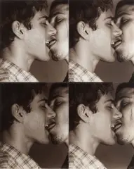 Franco and Winston/ Boy Kisses by Christopher Makos, 1994, collage of four gelatin silver prints, sewn together, sold Jun 2021
