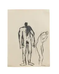 Two figures by Keith Vaughan, 1961, pencil, sold Jun 2021