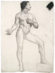 Two preparatory studies by Merry-Joseph Blondel, black chalk, offered Jun 2021