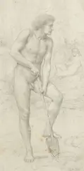 Henry Holiday, Study of Adam, c. 1870, pencil on paper
