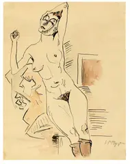 Sonja by Max Pechstein, 1918, Aquarell und Tuschfeder auf Papier, sold Nov 2018