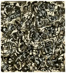 Antonio Saura Atarés, Accumulation (Boceto), 1967, Tuschpinsel und -feder und Deckweiß auf leichtem Karton