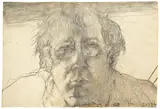 Horst Janssen, Selbstbildnis, 1971, Bleistift und Kreide in Braun auf Bütten