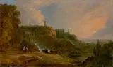 Richard Wilson, Die Villa des Maecenas in Tivoli mit Ausblick auf Rom (Studie). (Vor) 1752