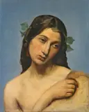 Anselm Feuerbach, Studienkopf eines Mädchens mit Weinlaub im Haar