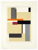 Walter Dexel, Komposition 1924 XIII (auf gelbem Grund), 1924, Tempera und Collage über Bleistift auf leichtem Karton, auf leichten Karton montiert