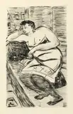 Max Beckmann, Liegende Frau, Um 1929, Kaltnadel auf Velin