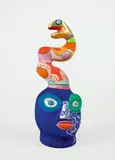 Ohne Titel (Kopf mit Schlange) by Niki de Saint Phalle, Um 1985, Polyester-Objekt, bemalt. Höhe: 30 cm (11 ¾ in.), sold Nov 2011
