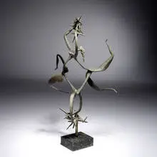 John Rhoden, Heavenly Bodies, Metal sculpture on marble base