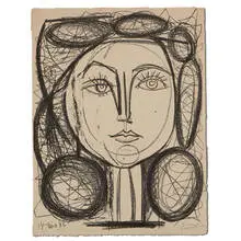 Pablo Picasso, Francoise, Crayon on lithographic paper transferred to stone