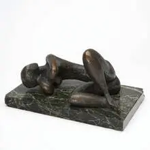 John Rhoden, Reclining Figure, Bronze sculpture on marble base
