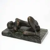 John Rhoden, Reclining Figure, Bronze sculpture on marble base