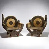 Carlo Bugatti, Pair of throne chairs